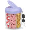Hionxmga organizer per pillole con 7 grandi scomparti, contenitore per pillole da viaggio, organizer per integratori, contenitore per pillole senza BPA con 20 etichette, Viola