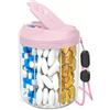 Hionxmga organizer per pillole con 7 grandi scomparti, contenitore per pillole da viaggio, organizer per integratori, contenitore per pillole senza BPA con 20 etichette, Rosa