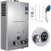 Generico Scaldabagno a Gas GPL, 16L 4.8 GPM Scaldabagno Portatile Da Esterno Per Campeggio Con Display Digitale, Protezione Da Surriscaldamento, Scaldino a Gas Acqua Calda Istantanea 24 ore su 24 Per Doccia E