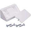 SKIR'CO 20 staffe bianche per mensole, 43 x 20 x 20 mm, 90 gradi, giunto ad angolo retto in plastica, viti incluse