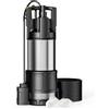 Wiltec Pompa sommersa, 1200W 6000 l/h, profondità max 7 m, Elettropompa a immersione per pozzi e cisterne