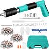 XIHUANNI Pistola Manuale Sparachiodi con 300 chiodi tondi, Sparachiodi Pistola Manuale In Acciaio Regolabile A 5 Velocità, Portatile Nail Gun Silenziatore Regolabile Pistola Per Chiodi In Acciaio Pistola