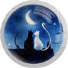 Generic Pomelli decorativi a forma di gatto sotto la luna, per cassettiera, armadio, armadio, cucina, maniglie decorative per cassetti, confezione da 4 (bianco)