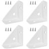 TopHomer 4 staffe angolari, 38 mm x 38 mm, 90 angoli triangolari, staffe angolari in metallo per mensole e letti con viti per armadio, scrivania, letto, bianco