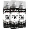 JENOLITE Directoplast Vernice lucida | NERO | 3x400ml | Vernice spray multisuperficie | Per tutti i tipi di plastica | Nessun primer richiesto | RAL9005