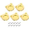 QUARKZMAN 5Pcs Maniglia A Scomparsa 1.38 Pollice Maniglie Ad Anello Per Mobili Cassetti Ante Armadio E Credenza Con Viti Colore Oro