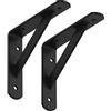SOTECH Set di 4 staffe per ripiani (150 x 125 x 30 mm, nero, verniciato a polvere) Supporto per ripiani con traversa di stabilizzazione