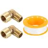 QUARKZMAN 2 Pz Gomito a 90 Gradi, 1/4 Pollice Maschio x 1/4 Pollice Femmina Raccordo ad Angolo Retto in Ottone, Connettore per Tubo di Fluidi Gasolio Carburante, 28x28mm