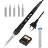 Zawaer Saldatore a Stagno 100W Elettrico Temperatura Regolabile 180°C-500°C Display Kit Saldatore con ON/OFF 5 Punte di Saldatura Supporto