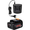 VEVOR Batteria Portatile e Caricabatteria, 20 V MAX, Batteria agli Ioni di Litio da 4,0 Ah, Grande Capacità 4000 mAh, Autonomia Estesa, per Utensili della Serie, per Sostituzione e Ricarica Rapida