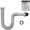 QruiLanTu Tubo di scarico flessibile per lavello in acciaio inox, 1 1/2 pollici, adatto per cucine, bagni, esterni e camper