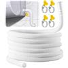 VEEKAY Tubo Scarico Condensa per Condizionatore 16 mm, Tubo Flessibile in PVC Tagliabile, Universale per Deumidificatore e Climatizzatori, Lunghezze 2m, 3m, 5m, 8m, con 4 Morsetti