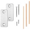 Penitue 2pz Kit Piastre Copriforo per Porta in Acciaio Inox, Kit di Rinforzo Piastra Battuta con Tasselli in Legno e Viti per Riparazioni Domestiche Mobili