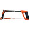 HERO PROFIWERKZEUG HERO Sega a ferro da 300 mm con lama HSS bimetallica 24 TPI - Sega per metallo per acciaio, alluminio, rame e plastica, impugnatura ergonomica Softgrip, sega a mano professionale per officina e