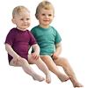 Engel natur Engel - Body a maniche corte per bambini, 70% lana biologica (kbT) e 30% seta Martin Pescatore 3/4 anni
