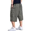 Cicilin Pantaloncini cargo da uomo a 3/4 pantaloni sportivi casual estivi palestra corsa allenamento pantaloni tuta elastico in vita, Verde, 6XL