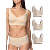 Bodyeffect - 3pz Reggiseno Modellante Senza Ferretto Extra-Comfort Brassiere Senza Cuciture Art. 110577 (XXL, Skin, 3pz)
