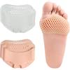 RYHHH Cuscinetti per Piedi, Cuscinetti Metatarsali, Plantare in Silicone con Design a Nido d'Ape Traspirante, Copertura Piedi Inodori e Riutilizzabili, Taglia Uomo Donna - 2 paia(Color Carne & Bianco)