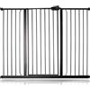 Safetots Cancelletto di Sicurezza Extra Alto in Metallo con Chiusura a Pressione, 133,2cm - 140,8cm, Nero Opaco, 104cm di Altezza, Cancelletto per Scale Extra Alto, Cancelletto per Bambini Alto