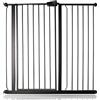 Safetots Cancelletto di Sicurezza Extra Alto in Metallo con Chiusura a Pressione, 107,4cm - 115cm, Nero Opaco, 104cm di Altezza, Cancelletto per Scale Extra Alto, Cancelletto per Bambini Alto