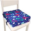 GBKDQQ Sedia rialzata per bambini, per sala da pranzo, con cuscino rialzato, lavabile, con 2 cinture di sicurezza, base antiscivolo, per la casa in viaggio, 32 x 32 x 8 cm (dinosauro)