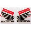 HONDA Adesivo ali Honda per serbatoio carburante, gas, decalcomanie, 2 x 80 mm, nero e argento metallizzato, sinistra e destra, autentico al 100%.