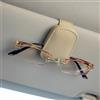 Sewokon 2 Pezzi Porta Occhiali Auto, Portaocchiali Auto, Porta Occhiali Per Auto, Clip Per Occhiali da Auto, Porta Occhiali da Sole Per Auto, Clip di Stoccaggio Multifunzionale per Auto in Pelle(Beige)