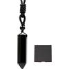 HIVTE Collana con ciondolo in onice nero, pietra curativa lucida, corda intrecciata regolabile, collana portafortuna Reiki, per donna e uomo, regalo per partner