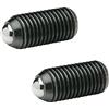 Ganter Normelemente 3-M20-K GN 615.3-M16-KS-PFB - Molla a pressione con blocco filettato, nero, Gewinde d1: M20, set da 2