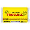 TROLLULL Lana d'acciaio | Wire Wool extra fine 0000 lucida legno cerato, rame, ottone e superfici opache, pulisce il vetro, 8 tamponi 200g