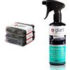 Glart 443TP Set da 3 Panni in Microfibra Soffici, con Bordo Rosso/Arancione, Morbidi, 40 x 40 cm & 45IR Detergente per Interni Auto, 500 ml