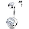 AceFun piercing ombelico argento 925 sterlina 8mm corpo completo Gioielli genuini ombelico argento sterlina S925 14G alta superficie regolare lucidata gioielli per corpo