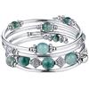 FULU AUTUMN Bracciale di perle in argento per donna, gioielli bohemien, multistrato, regalo per festa delle mere, per la mamma, 14 cm, Zinco, Senza Gemme