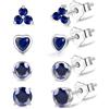 JETBON Set di orecchini a perno da donna in argento Sterling 925, ipoallergenici, con zirconia cubica, 5 paia di orecchini a cerchio in argento di diverse dimensioni, per piercing multipli, regali per lei