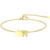 GoldChic Cuore Bracciale Donna Oro Braccialetto Donna in Acciaio Inox, Bracciali Alfabeto Lettera R 16cm ideali per Natale, compleanni, la Festa della Mamma e San Valentino