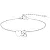 GoldChic Cuore Bracciale Donna, Oro/Argento Braccialetto Donna in Acciaio Inox, Bracciali Alfabeto Lettera A-Z 16cm+5cm