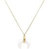 SINGULARU - Collana Mini Moon blu o bianco. Acciaio placcato oro 18 kt e pietra naturale. Gioielli da donna., Medio, Acciaio inossidabile, Non pietra preziosa