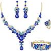 EVER FAITH Set di orecchini a goccia di strass di cristallo nozze fiore albero,