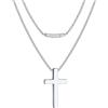 FaithHeart Collana Uomo Croce Ciondolo Croce Cristiana in Acciaio Inossibile Taglia Grande a Catena Serpente 40CM Impermeabile