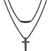 FaithHeart Collana Uomo Croce Ciondolo Croce Cristiana in Acciaio Inossibile Taglia Piccola a Catena Serpente 45CM Impermeabile