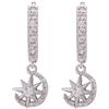 Remo Gammella Orecchini cerchio piccoli argento 925, orecchini donna Luna orecchini stella polare orecchini zirconi orecchini pendenti luna argento, oro rosa hoops argento 925 e zirconi. made in italy (Argento)