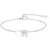 GoldChic Cuore Bracciale Donna, Oro/Argento Braccialetto Donna in Acciaio Inox, Bracciali Alfabeto Lettera A-Z 16cm+5cm