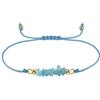 HeyMeili Bracciale elastico braccialetto regolabile argento 925 pietre vere naturali acquamarina per donne