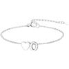 GoldChic Cuore Bracciale Donna, Oro/Argento Braccialetto Donna in Acciaio Inox, Bracciali Alfabeto Lettera A-Z 16cm+5cm