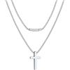 FaithHeart Collana Uomo Croce Ciondolo Croce Cristiana in Acciaio Inossibile Taglia Piccola a Catena Serpente 45CM Impermeabile