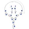 FFWTPY Set Gioielli Donna Floreale Collana Orecchini Strass Cristallo Brillante Elegante Cerimonia Matrimonio Accessori