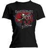 Iron Maiden T-Shirt # S Black Femmina # Trooper Red Sky