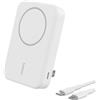 Belkin BoostCharge Pro Power bank wireless 10.000 mAh con Qi2, caricabatteria portatile compatibile con MagSafe, supporto integrato per iPhone 16, 16 Plus, 16 Pro/Pro Max, iPhone 15 e altri, bianco