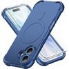 ORETECH Magnetica Cover per iPhone 17 6,3"con [2 x Vetro Temperato],[Compatibile con Mag-Safe][Protezione Fotocamera Integrata] Custodia Ultra Sottile Silicone Anti-Graffio TPU Antiurto-Blu