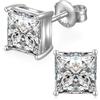 jiamiaoi Orecchini Uomo Diamanti Argento 925 Donna Orecchini Punto Luce in Argento 925 con Zirconi Bianchi Taglio Diamante 4mm